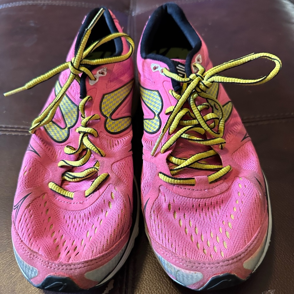 Newton Pink and Yellow Athletic Shoes Lightweight Breathable